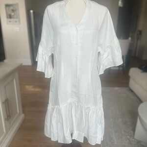 Chloe Kristyn White Ruffled Dress